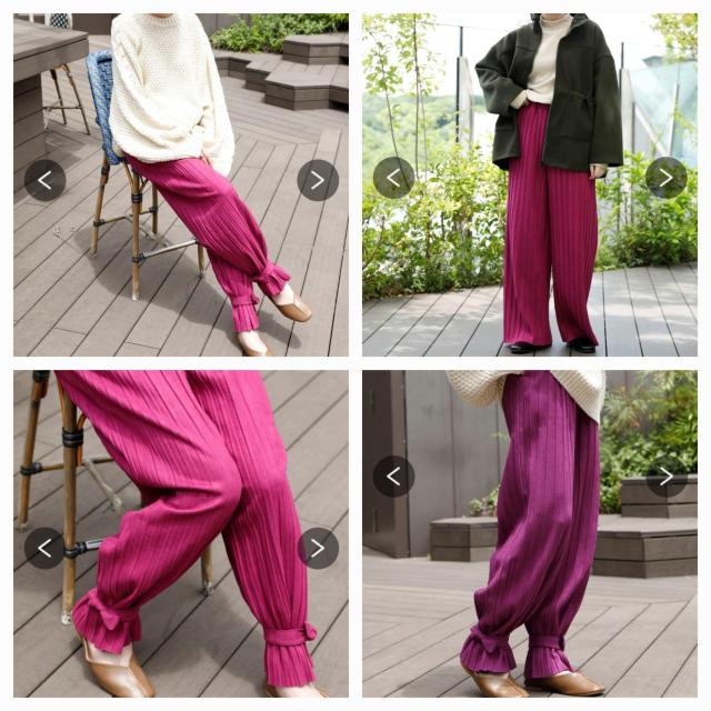 ★チェリーピンク鮮やか綺麗お洒落☆裾リボン付き2way裾カットOK柔らかスエード調ロング足長プリーツ体型カバーイージーワイドパンツ < 女性ファッション  ★チェリーピンク鮮やか綺麗お洒落☆裾リボン付き2way裾カットOK柔らかスエード調ロング足長プリーツ体型カバーイージーワイドパンツ < 女性ファッションの