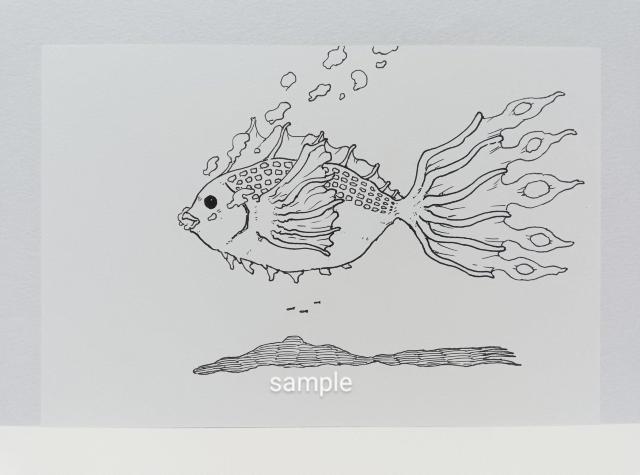 オリジナルイラスト 手描きイラスト 魚 絵 モノクロ アナログ アート 原画 自作 白黒 ハンドメイド インテリア illust < アニメ/コミック/キャラクター  オリジナルイラスト 手描きイラスト 魚 絵 モノクロ アナログ アート 原画 自作 白黒 ハンドメイド インテリア illust  < アニメ/コミック/キャラクターの