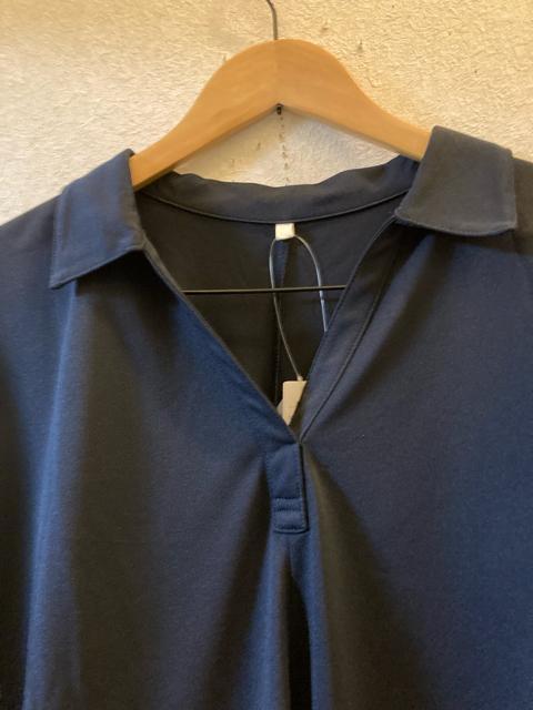 3L新品紺七分袖スキッパーカットソー < 女性ファッション  3L新品紺七分袖スキッパーカットソー < 女性ファッションの