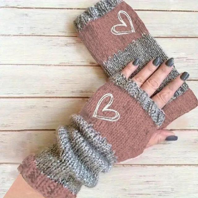 超お買い得890円★秋冬ハート刺繍カラーブロックレトロ風フィンガーレスグローブ 暖かくておしゃれ 青 < 女性ファッション 超お買い得890円★秋冬ハート刺繍カラーブロックレトロ風フィンガーレスグローブ 暖かくておしゃれ 青 < 女性ファッションの