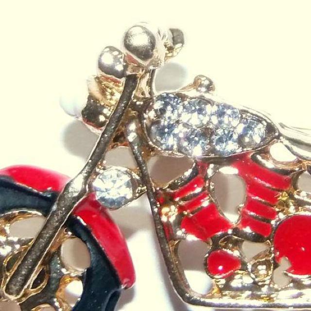 バイク オートバイ 単車 ラインストーン バッジ ブローチ ピンバッジ 赤色 < 男性アクセサリー/時計 バイク オートバイ 単車 ラインストーン バッジ ブローチ ピンバッジ 赤色 < 男性アクセサリー/時計の