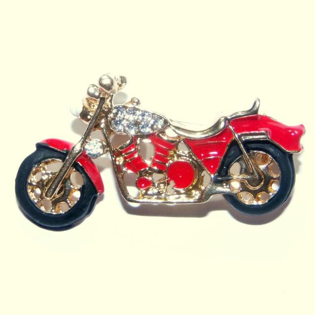 バイク オートバイ 単車 ラインストーン バッジ ブローチ ピンバッジ 赤色 < 男性アクセサリー/時計 バイク オートバイ 単車 ラインストーン バッジ ブローチ ピンバッジ 赤色 < 男性アクセサリー/時計の