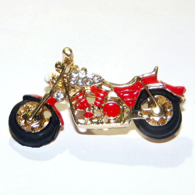バイク オートバイ 単車 ラインストーン バッジ ブローチ ピンバッジ 赤色 < 男性アクセサリー/時計 バイク オートバイ 単車 ラインストーン バッジ ブローチ ピンバッジ 赤色 < 男性アクセサリー/時計の