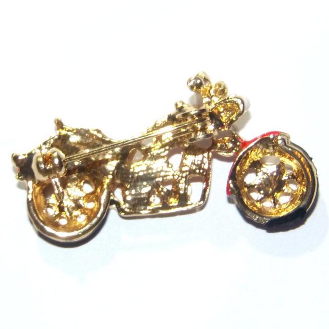 バイク オートバイ 単車 ラインストーン バッジ ブローチ ピンバッジ 赤色 < 男性アクセサリー/時計 バイク オートバイ 単車 ラインストーン バッジ ブローチ ピンバッジ 赤色 < 男性アクセサリー/時計の
