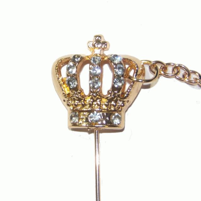 王冠 クラウン ラインストーン ラペルピン ブローチ ピンバッジ 金色 < 男性アクセサリー/時計 王冠 クラウン ラインストーン ラペルピン ブローチ ピンバッジ 金色 < 男性アクセサリー/時計の