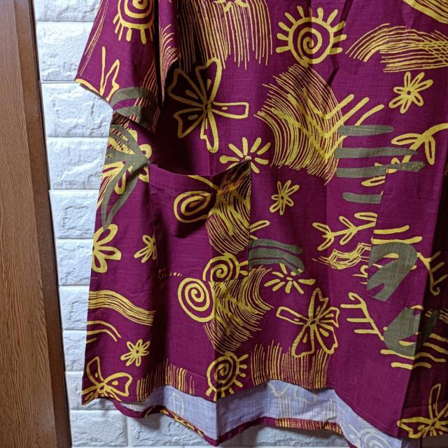 BLACK MARIKO★新品★エスニック柄半袖綿チュニック/エンジ < 女性ファッション  BLACK MARIKO★新品★エスニック柄半袖綿チュニック/エンジ < 女性ファッションの