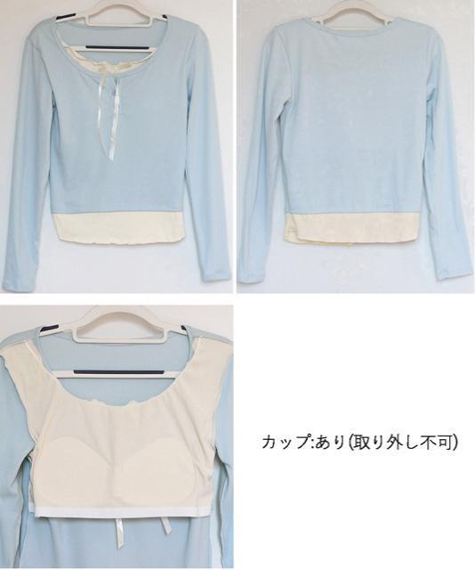 送料無料 新品 フェイクレイヤードカップ付きカットソー < 女性ファッション  送料無料 新品 フェイクレイヤードカップ付きカットソー < 女性ファッションの