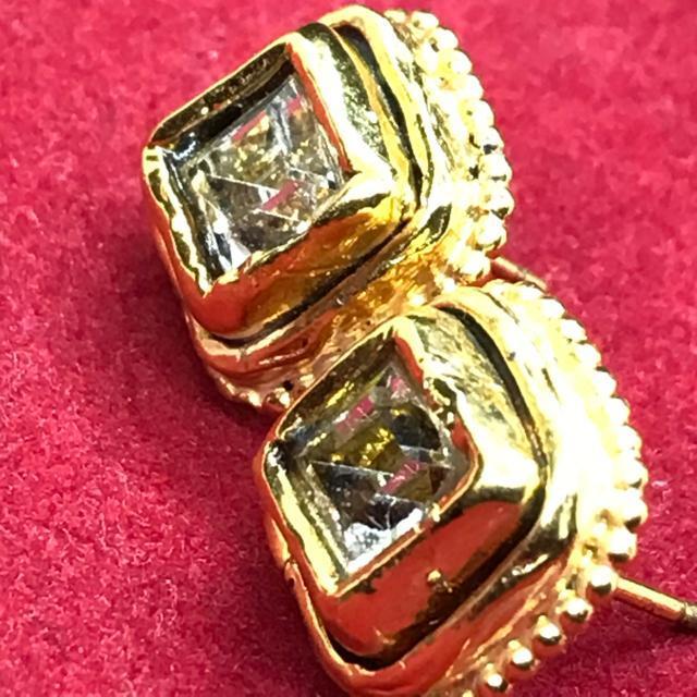 ヴィンテージ 正規品 シャネル ジルコニア スクエア ピアス ゴールド < ブランド  ヴィンテージ 正規品 シャネル ジルコニア スクエア ピアス ゴールド < ブランドの