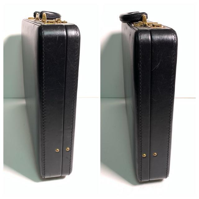 本革 レザー ダイヤルロック アタッシュケース ビジネスバッグ 黒 内張レザー ブラック < 男性ファッション  本革 レザー ダイヤルロック アタッシュケース ビジネスバッグ 黒 内張レザー ブラック < 男性ファッションの