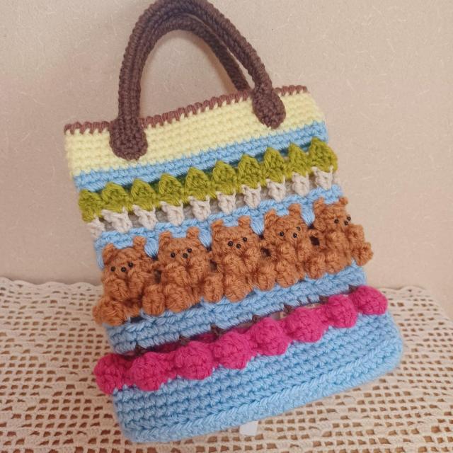 ☆Hand made☆ 森のクマさん*バッグ*林檎*巾着袋付き < ペット/手芸/園芸 ☆Hand made☆ 森のクマさん*バッグ*林檎*巾着袋付き < ペット/手芸/園芸の