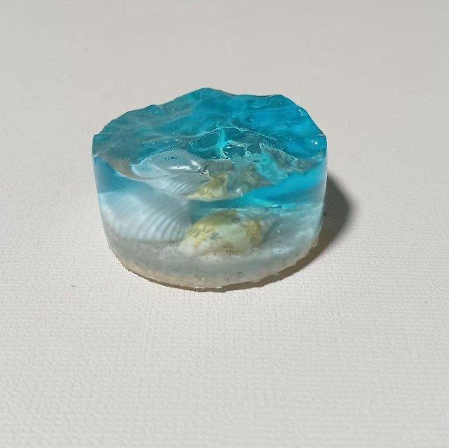 【192】海のかけら 立体波紋 マグネット 海レジン 冷蔵庫 透明感 < インテリア/ライフ 【192】海のかけら 立体波紋 マグネット 海レジン 冷蔵庫 透明感 < インテリア/ライフの