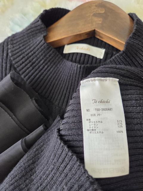 Te chichi ニット★オーガンジー袖のブラックニット♪新品 < ブランド Te chichi ニット★オーガンジー袖のブラックニット♪新品 < ブランドの
