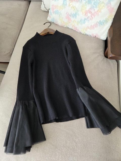 Te chichi ニット★オーガンジー袖のブラックニット♪新品 < ブランド Te chichi ニット★オーガンジー袖のブラックニット♪新品 < ブランドの