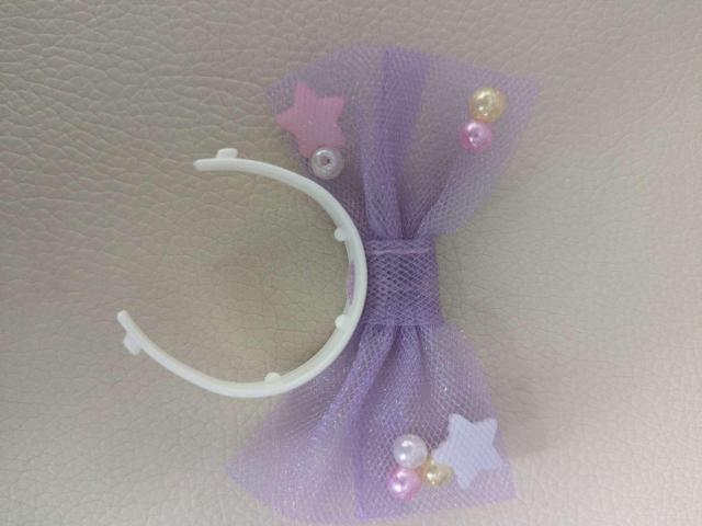ドール用 紫チュールリボンカチューシャ 星とパール飾り 人形用ヘッドドレス < おもちゃ ドール用 紫チュールリボンカチューシャ 星とパール飾り 人形用ヘッドドレス < おもちゃの