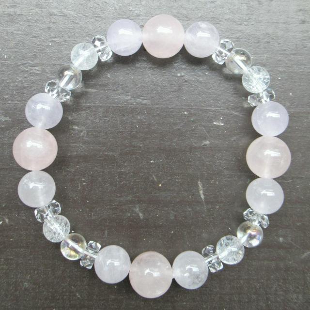 ローズクォーツxラベンダーアメジストxアクアオーラブレスレット 天然石 パワーストーン < 女性アクセサリー/時計 ローズクォーツxラベンダーアメジストxアクアオーラブレスレット 天然石 パワーストーン < 女性アクセサリー/時計の