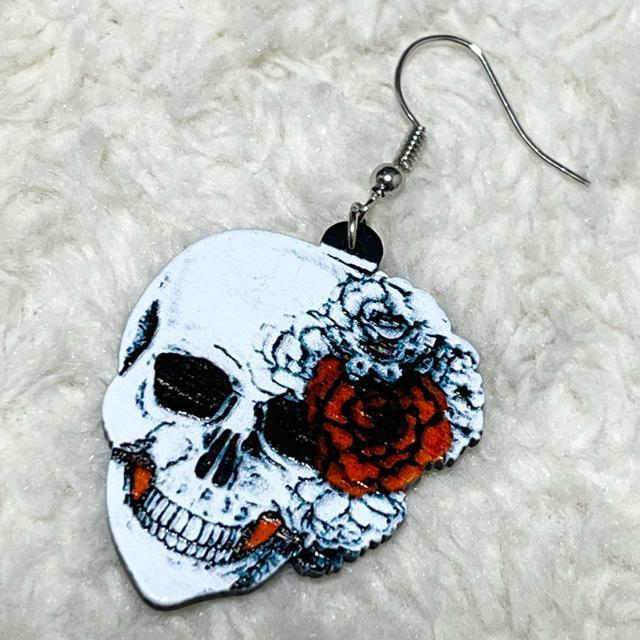 【新品】薔薇スカルデザインフックピアス < 女性アクセサリー/時計 【新品】薔薇スカルデザインフックピアス < 女性アクセサリー/時計の