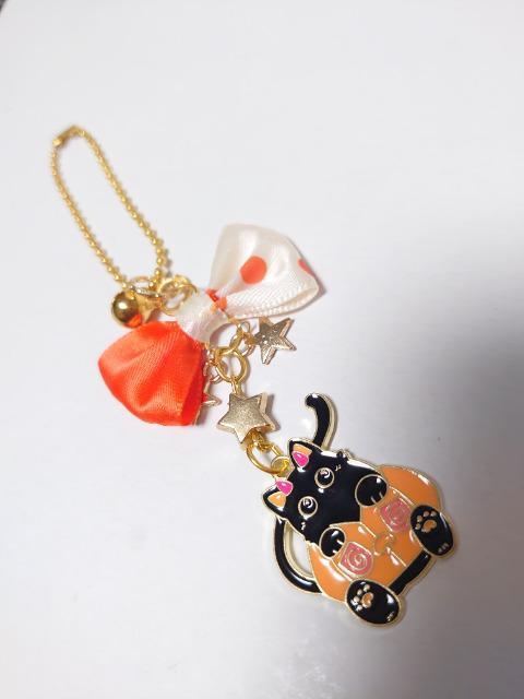 ハンドメイド♪ハロウィンチャーム★ポールチェーン・カボチャinデビルクロネコちゃん < ペット/手芸/園芸 ハンドメイド♪ハロウィンチャーム★ポールチェーン・カボチャinデビルクロネコちゃん < ペット/手芸/園芸の