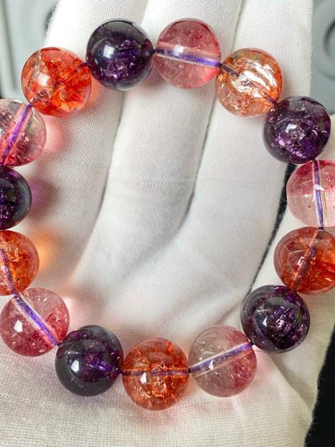 極上!スーパーセブン ブレスレット 14mm 17-18cm 天然石 パワーストーン 希少 高品質 エレスチャル 1円〜 匿名配送 < 女性アクセサリー/時計 極上!スーパーセブン ブレスレット 14mm 17-18cm 天然石 パワーストーン 希少 高品質 エレスチャル 1円〜 匿名配送 < 女性アクセサリー/時計の