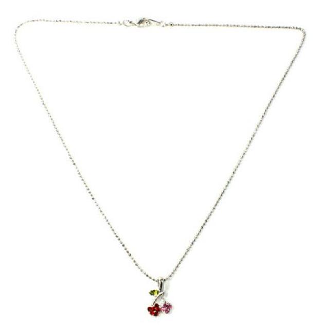 3色チェリーペンダント レッドピンク 可愛い さくらんぼ モチーフ ネックレス アクセサリー トップ キラキラ ミニ < 女性アクセサリー/時計  3色チェリーペンダント レッドピンク 可愛い さくらんぼ モチーフ ネックレス アクセサリー トップ キラキラ ミニ < 女性アクセサリー/時計の