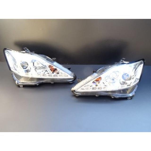 レクサス 現行ルック ヘッドライト IS250 IS350 LEDポジ メッキ < 自動車/バイク レクサス 現行ルック ヘッドライト IS250 IS350 LEDポジ メッキ < 自動車/バイク