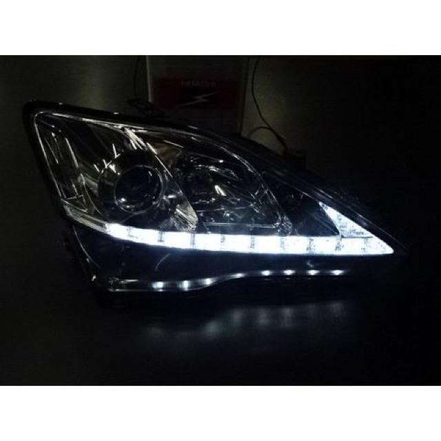 レクサス 現行ルック ヘッドライト IS250 IS350 LEDポジ メッキ < 自動車/バイク レクサス 現行ルック ヘッドライト IS250 IS350 LEDポジ メッキ < 自動車/バイク