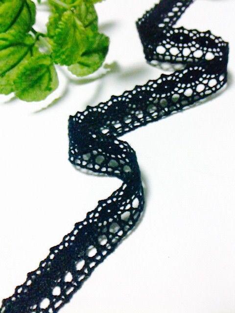 〈ブラックトーションレース〉綿100%(長さ20m+α)ポーチ・小物 < ペット/手芸/園芸  〈ブラックトーションレース〉綿100%(長さ20m+α)ポーチ・小物 < ペット/手芸/園芸の