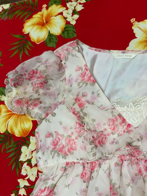 レストローズ☆ピンクバラ柄シフォンミニワンピース☆キャミ付☆ < ブランド  レストローズ☆ピンクバラ柄シフォンミニワンピース☆キャミ付☆ < ブランドの