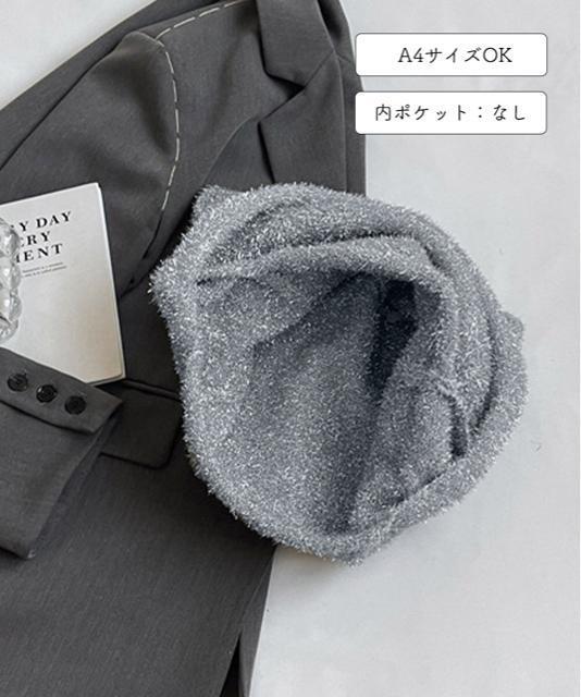 送料無料 新品 ニットトートバッグ ラメシャギー < 女性ファッション  送料無料 新品 ニットトートバッグ ラメシャギー < 女性ファッションの