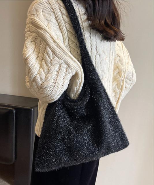 送料無料 新品 ニットトートバッグ ラメシャギー < 女性ファッション  送料無料 新品 ニットトートバッグ ラメシャギー < 女性ファッションの