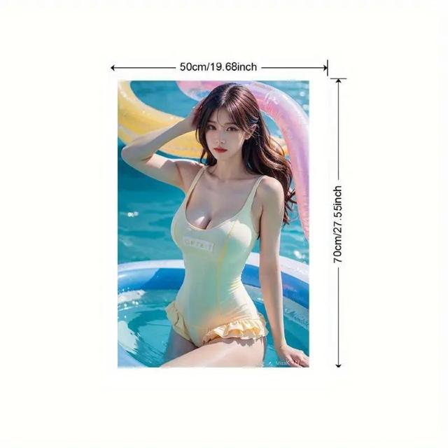 爆ヤス価格990円★フレームレスキャンバスウォールアートプリント - ワンピース水着とフリルエッジ、プールサイド 40X60 cm < インテリア/ライフ 爆ヤス価格990円★フレームレスキャンバスウォールアートプリント - ワンピース水着とフリルエッジ、プールサイド 40X60 cm < インテリア/ライフの