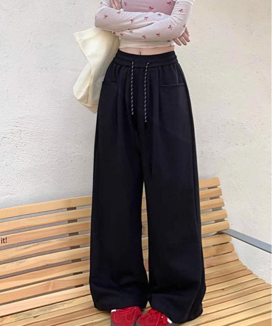 送料無料 新品 ワイドシルエットシンプルスウェットパンツ < 女性ファッション  送料無料 新品 ワイドシルエットシンプルスウェットパンツ < 女性ファッションの