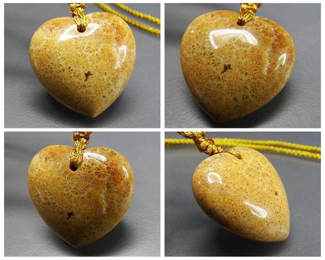 一点物菊花石化石ハート小花柄沢山天然石ネックレスUK1-3-13a < 女性アクセサリー/時計  一点物菊花石化石ハート小花柄沢山天然石ネックレスUK1-3-13a < 女性アクセサリー/時計の