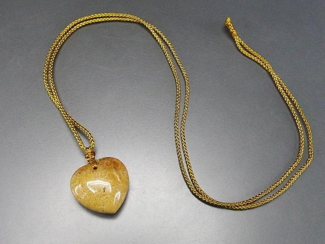 一点物菊花石化石ハート小花柄沢山天然石ネックレスUK1-3-13a < 女性アクセサリー/時計  一点物菊花石化石ハート小花柄沢山天然石ネックレスUK1-3-13a < 女性アクセサリー/時計の