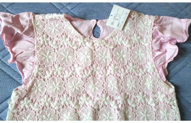 150★かわいいレース重ねカットソー★綿100%Tシャツ★新品★送料無料 < キッズ/ベビー  150★かわいいレース重ねカットソー★綿100%Tシャツ★新品★送料無料 < キッズ/ベビーの