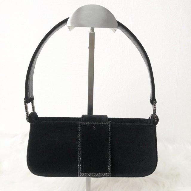 【極美品】ジミーチュウ ハンドバッグ アクセサリーポーチ パーティバッグ スエード ラインストーン ブラック < ブランド 【極美品】ジミーチュウ ハンドバッグ アクセサリーポーチ パーティバッグ スエード ラインストーン ブラック < ブランドの