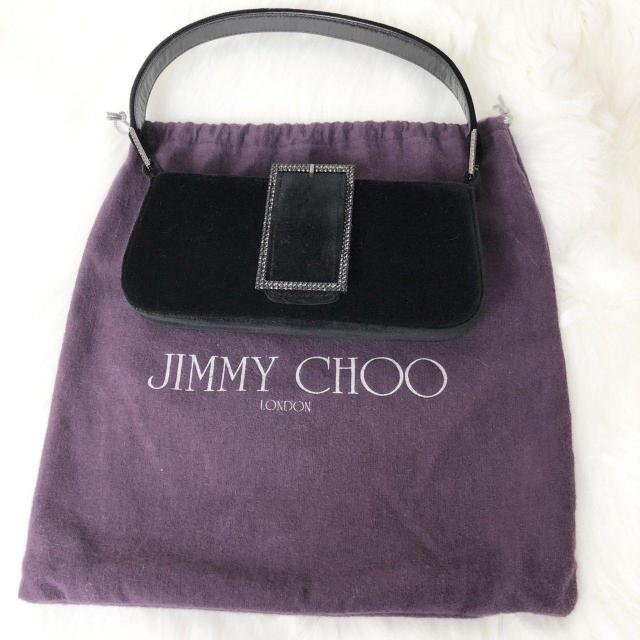 【極美品】ジミーチュウ ハンドバッグ アクセサリーポーチ パーティバッグ スエード ラインストーン ブラック < ブランド 【極美品】ジミーチュウ ハンドバッグ アクセサリーポーチ パーティバッグ スエード ラインストーン ブラック < ブランドの