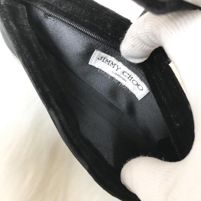 【極美品】ジミーチュウ ハンドバッグ アクセサリーポーチ パーティバッグ スエード ラインストーン ブラック < ブランド 【極美品】ジミーチュウ ハンドバッグ アクセサリーポーチ パーティバッグ スエード ラインストーン ブラック < ブランドの