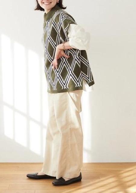 新品!クラフトスタンダードブティック ダイヤ柄ニットポンチョ グリーン < ブランド 新品!クラフトスタンダードブティック ダイヤ柄ニットポンチョ グリーン < ブランドの