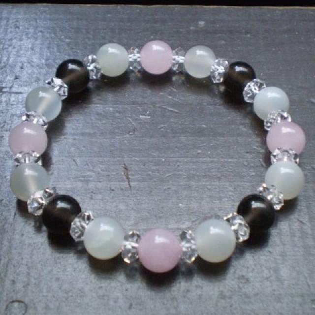 ムーンストーンxアイスオブシディアンxローズクォーツ < 家電/AV ムーンストーンxアイスオブシディアンxローズクォーツ < 家電/AVの