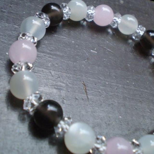 ムーンストーンxアイスオブシディアンxローズクォーツ < 家電/AV ムーンストーンxアイスオブシディアンxローズクォーツ < 家電/AVの