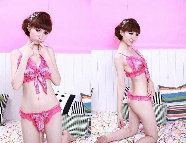 可愛い水玉とレースのブラ、T Sピンク < 女性ファッション  可愛い水玉とレースのブラ、T Sピンク < 女性ファッションの