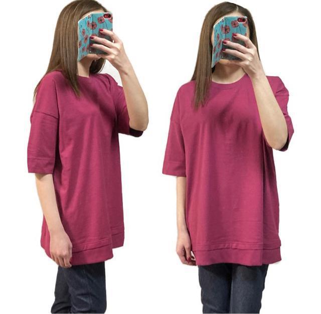 グリーンパークスchocolraffine◎裾リブBIGプルオーバー◎バックスリットTシャツ(F)ピンク新品 < ブランド グリーンパークスchocolraffine◎裾リブBIGプルオーバー◎バックスリットTシャツ(F)ピンク新品 < ブランドの