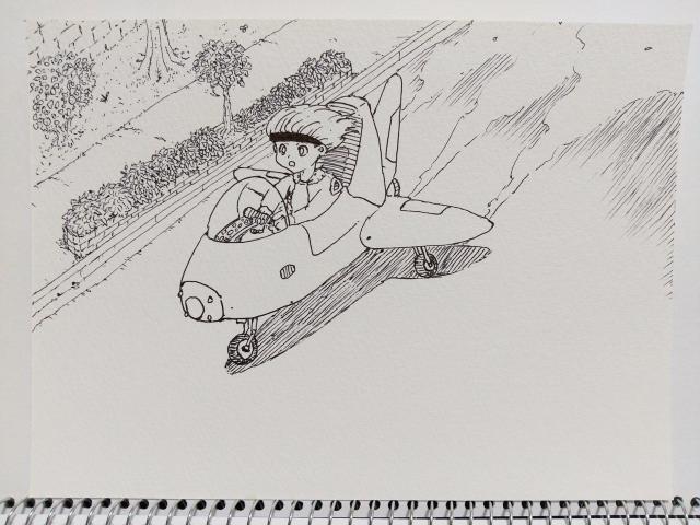オリジナルイラスト 手描きイラスト 滑走 飛行機 ハンドメイド インテリア 絵 原画 モノクロ 白黒 アナログ アート 自作 < アニメ/コミック/キャラクター  オリジナルイラスト 手描きイラスト 滑走 飛行機 ハンドメイド インテリア 絵 原画 モノクロ 白黒 アナログ アート 自作  < アニメ/コミック/キャラクターの