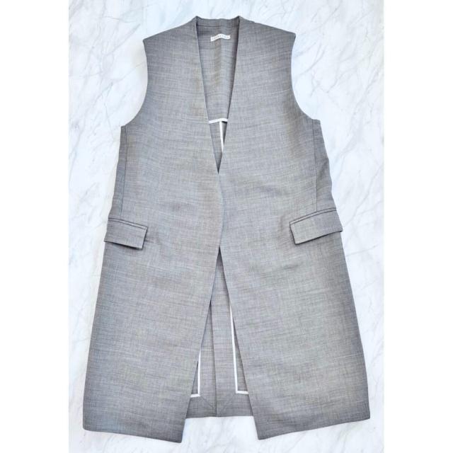 エストネーション ロングジレ ベストジャケット グレ < 女性ファッション  エストネーション ロングジレ ベストジャケット グレ  < 女性ファッションの