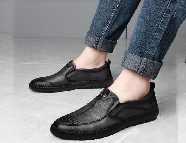 メンズ スリッポン 中年 ソフトソール ソフトレザー フラット ブラウン ブラック 26cm 26.5cm < 男性ファッション メンズ スリッポン 中年 ソフトソール ソフトレザー フラット ブラウン ブラック 26cm 26.5cm < 男性ファッションの