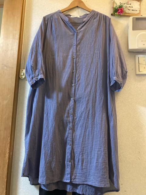 LL薄紫抑揚キーネックシャツワンピース < 女性ファッション  LL薄紫抑揚キーネックシャツワンピース  < 女性ファッションの