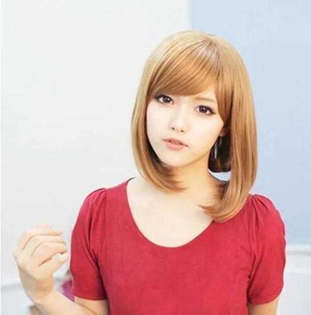 ベストセラー1490円★最安値!フルウィッグ 斜め前髪 ボブ セミロング 亜麻色 < 女性ファッション  ベストセラー1490円★最安値!フルウィッグ 斜め前髪 ボブ セミロング 亜麻色 < 女性ファッションの
