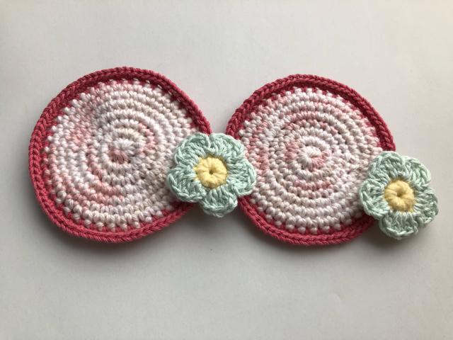 ハンドメイド コースター コットン 編み物 ペア お花 < 女性ファッション  ハンドメイド コースター コットン 編み物 ペア お花 < 女性ファッションの
