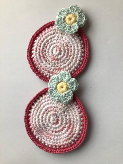 ハンドメイド コースター コットン 編み物 ペア お花 < 女性ファッション  ハンドメイド コースター コットン 編み物 ペア お花 < 女性ファッションの