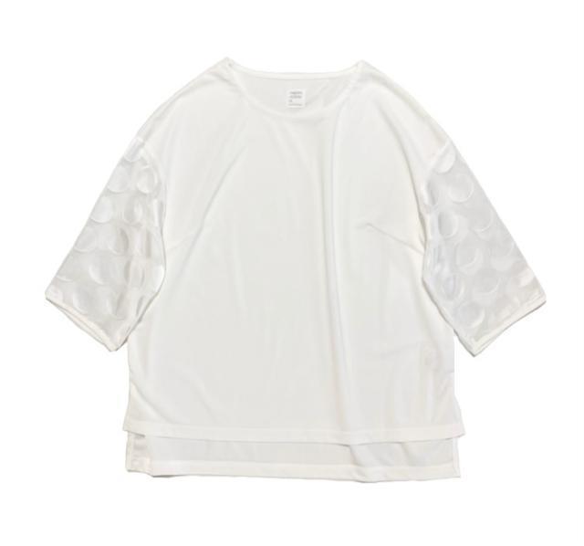 HIROMIYOSHIDA.ドットシースルー袖◎ブラウスシャツ白(L)新品 < ブランド HIROMIYOSHIDA.ドットシースルー袖◎ブラウスシャツ白(L)新品 < ブランドの